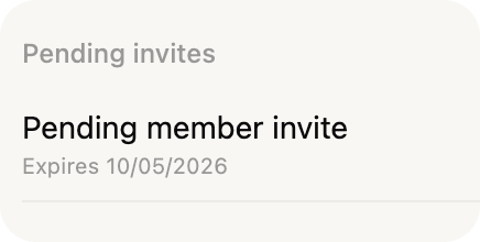 Socia pending invites card